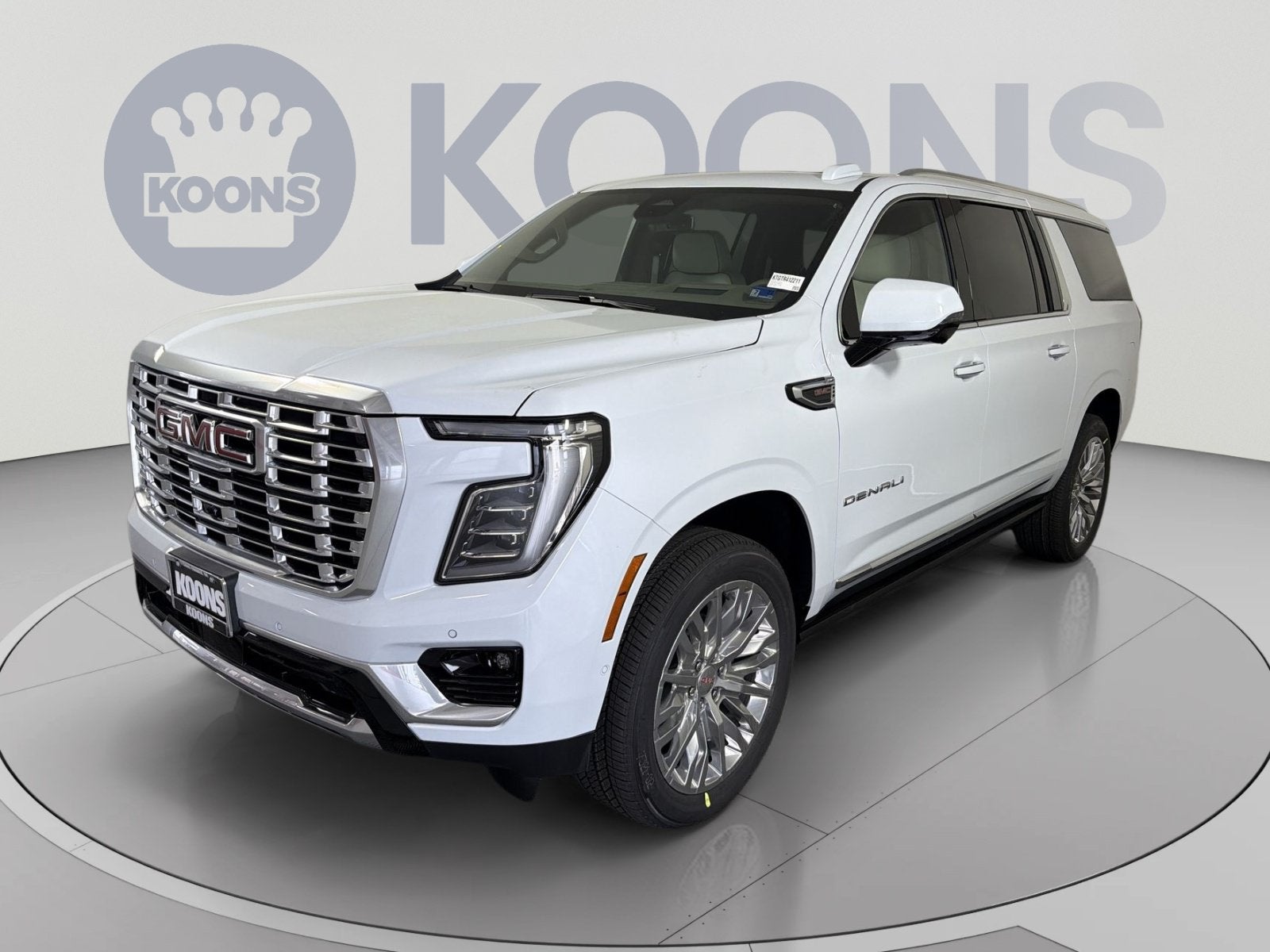2026 GMC Yukon XL Denali in Glacier White Tricoat — front three-quarter view