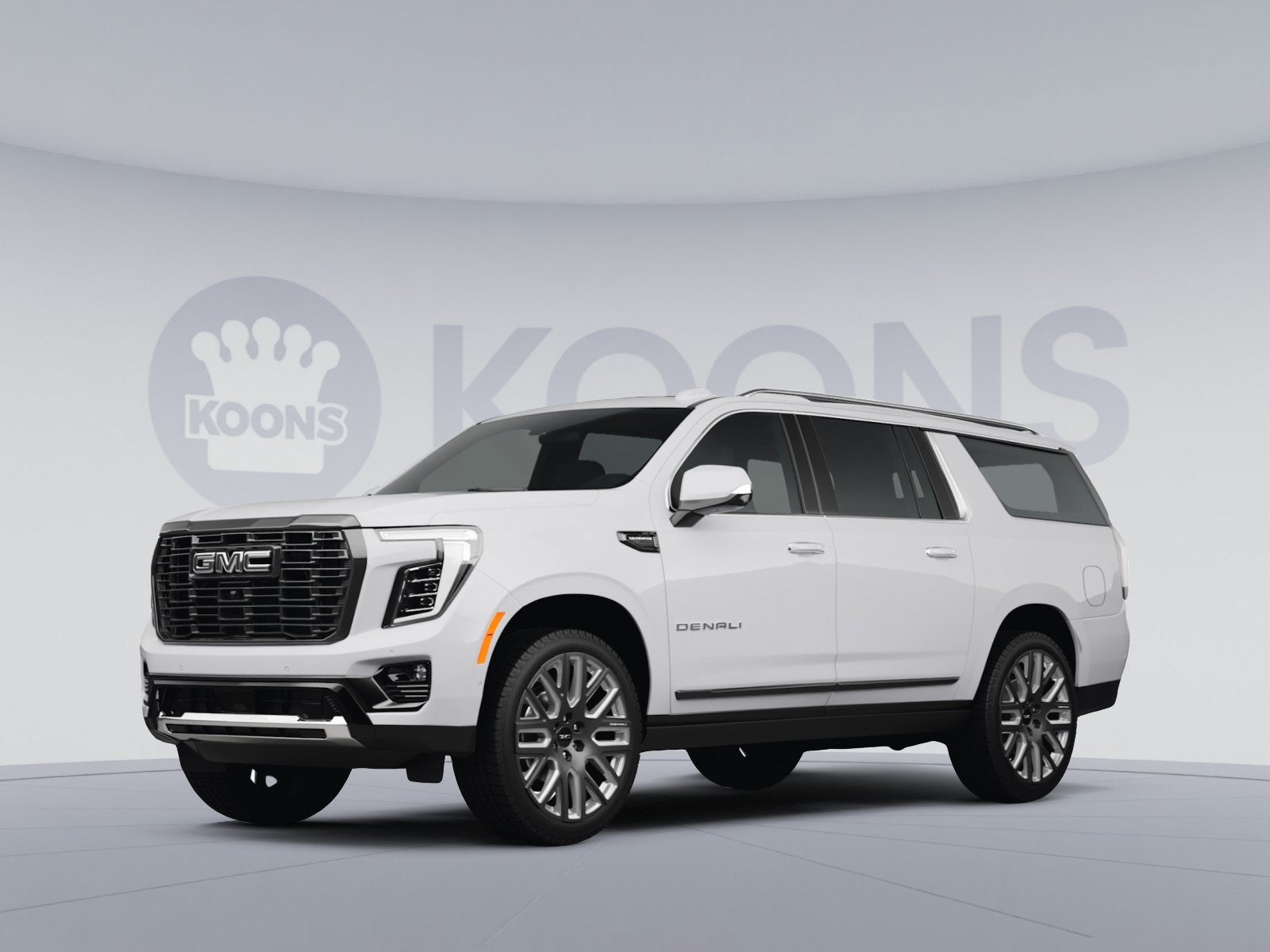 2026 GMC Yukon XL Denali Ultimate in Glacier White Tricoat — front three-quarter view