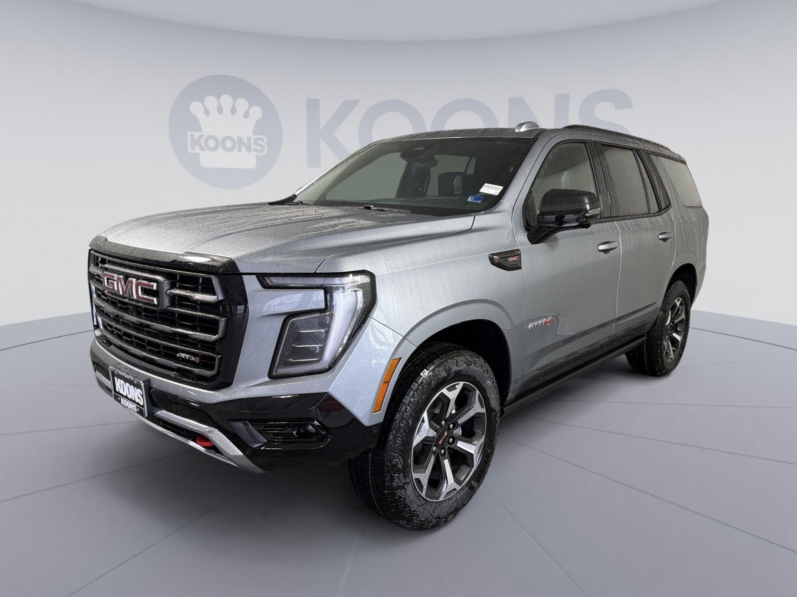 2026 GMC Yukon AT4 Ultimate in Sterling Metallic — front three-quarter view