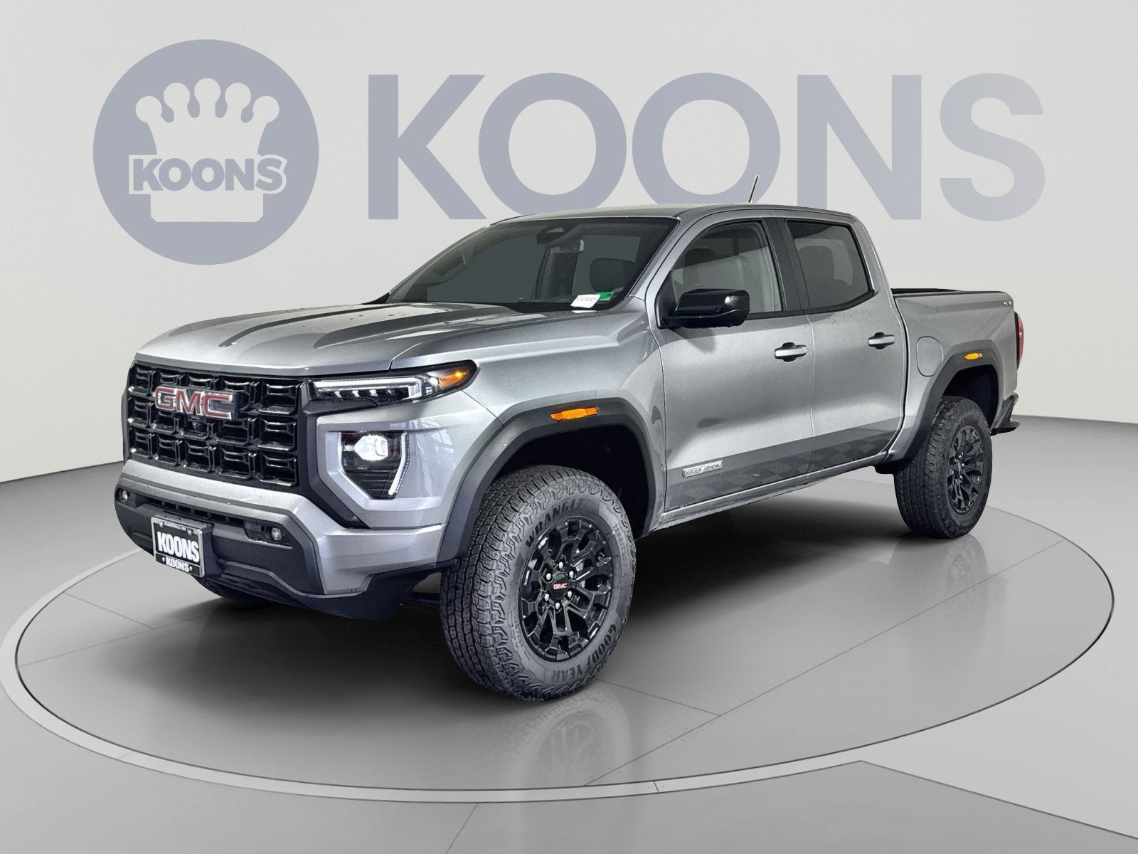 2026 GMC Canyon Elevation in Sterling Metallic — front three-quarter view