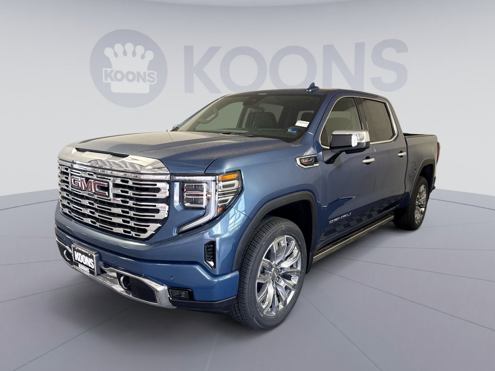 2026 GMC Sierra 1500 Denali in Downpour Metallic — front three-quarter view