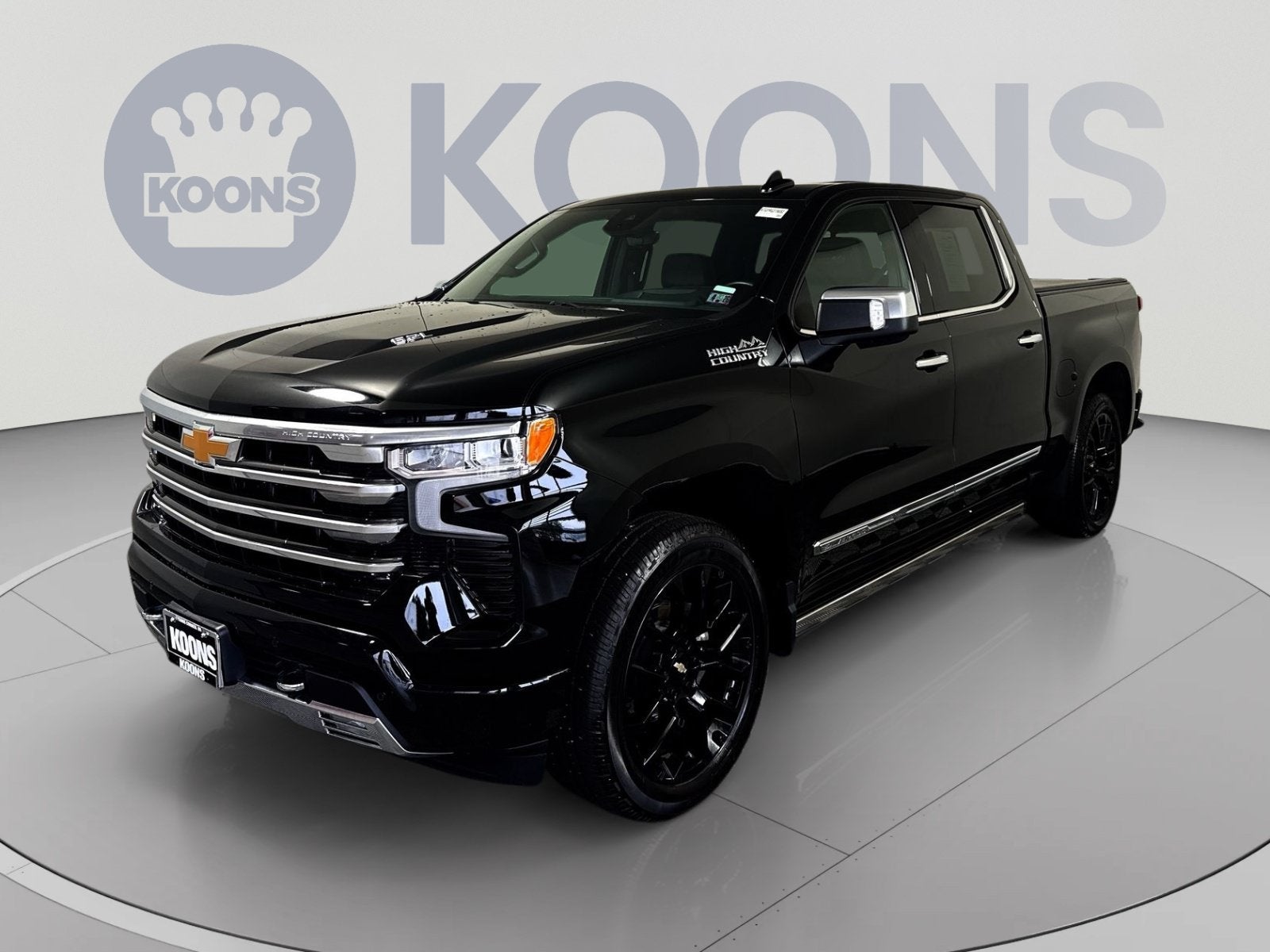 2024 Chevrolet Silverado 1500 High Country in Black — front three-quarter view