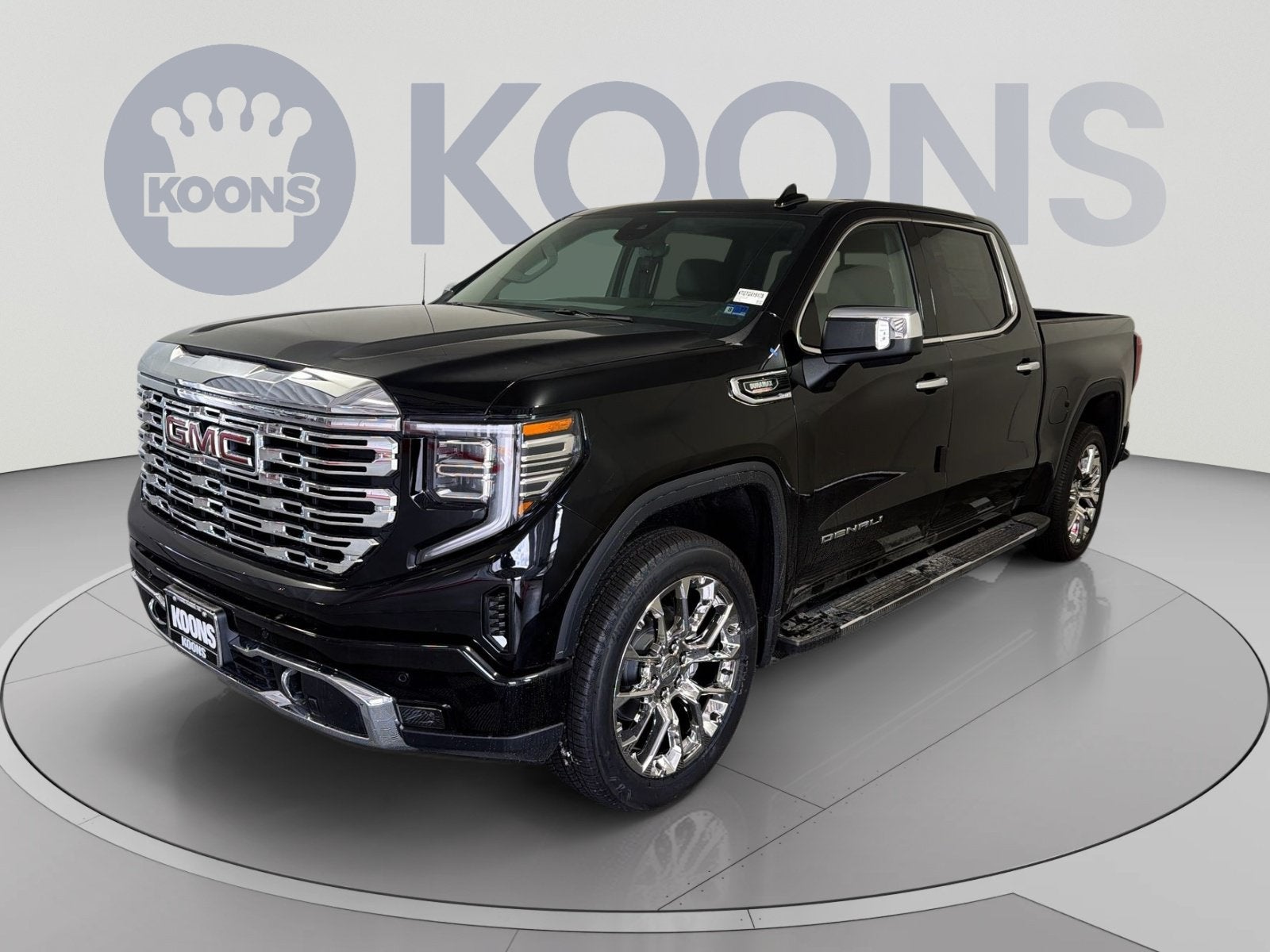 2026 GMC Sierra 1500 Denali in Onyx Black — front three-quarter view