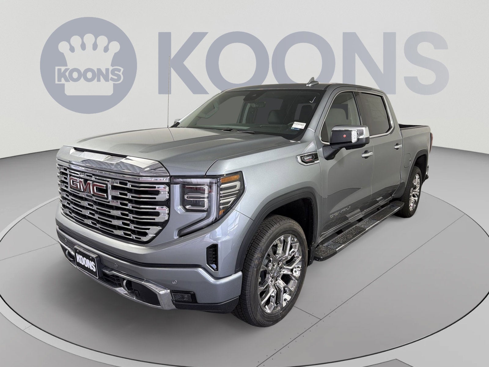 2026 GMC Sierra 1500 Denali in Sterling Metallic — front three-quarter view