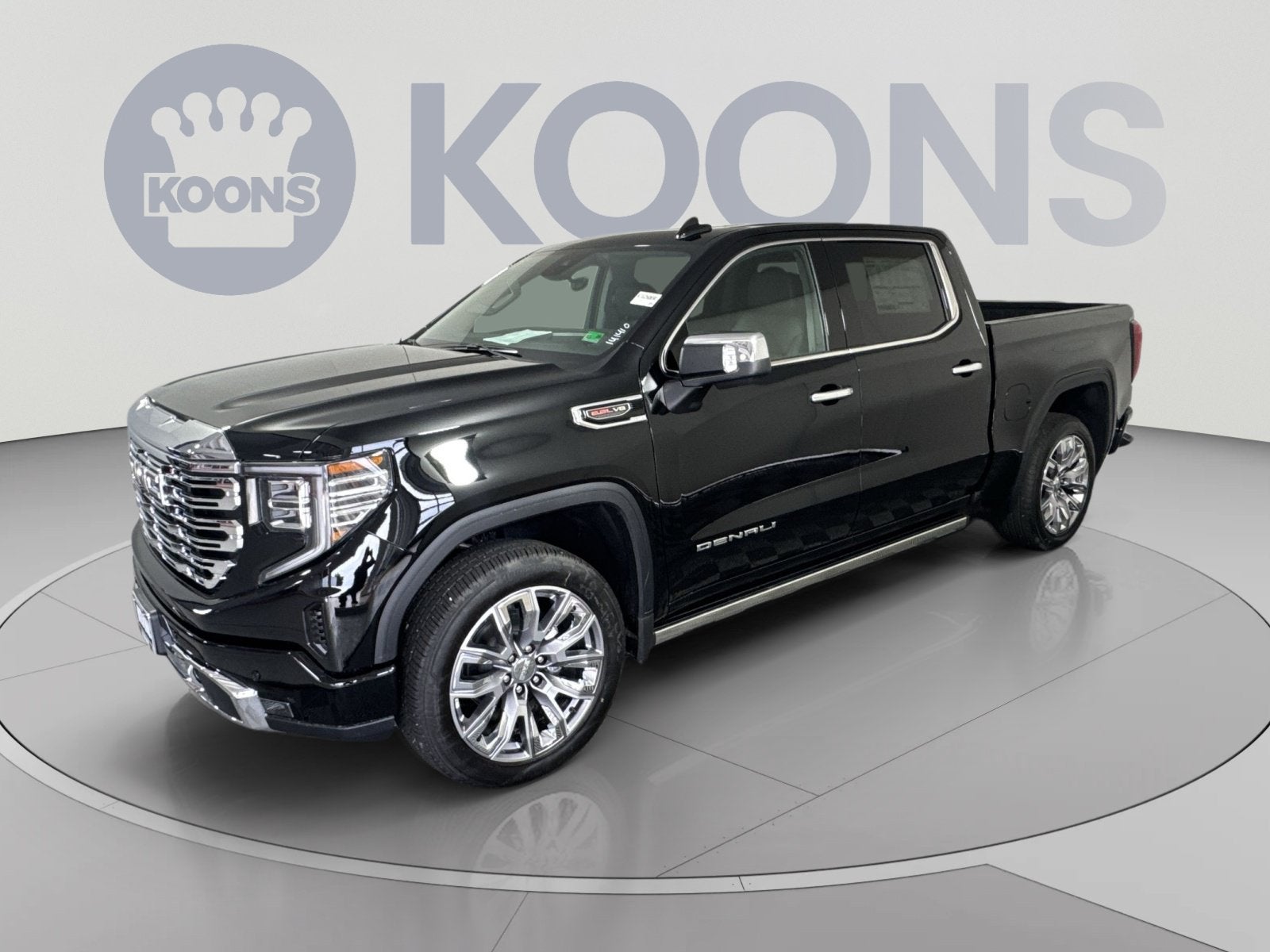 2026 GMC Sierra 1500 Denali in Onyx Black — front three-quarter view