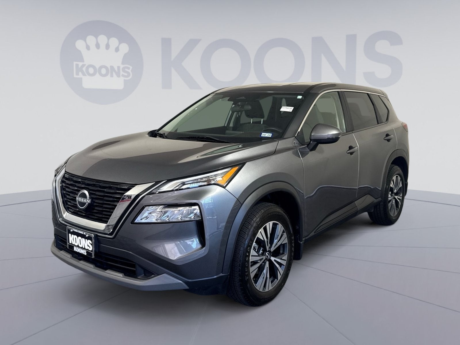 2023 Nissan Rogue SV in Gun Metallic — front three-quarter view