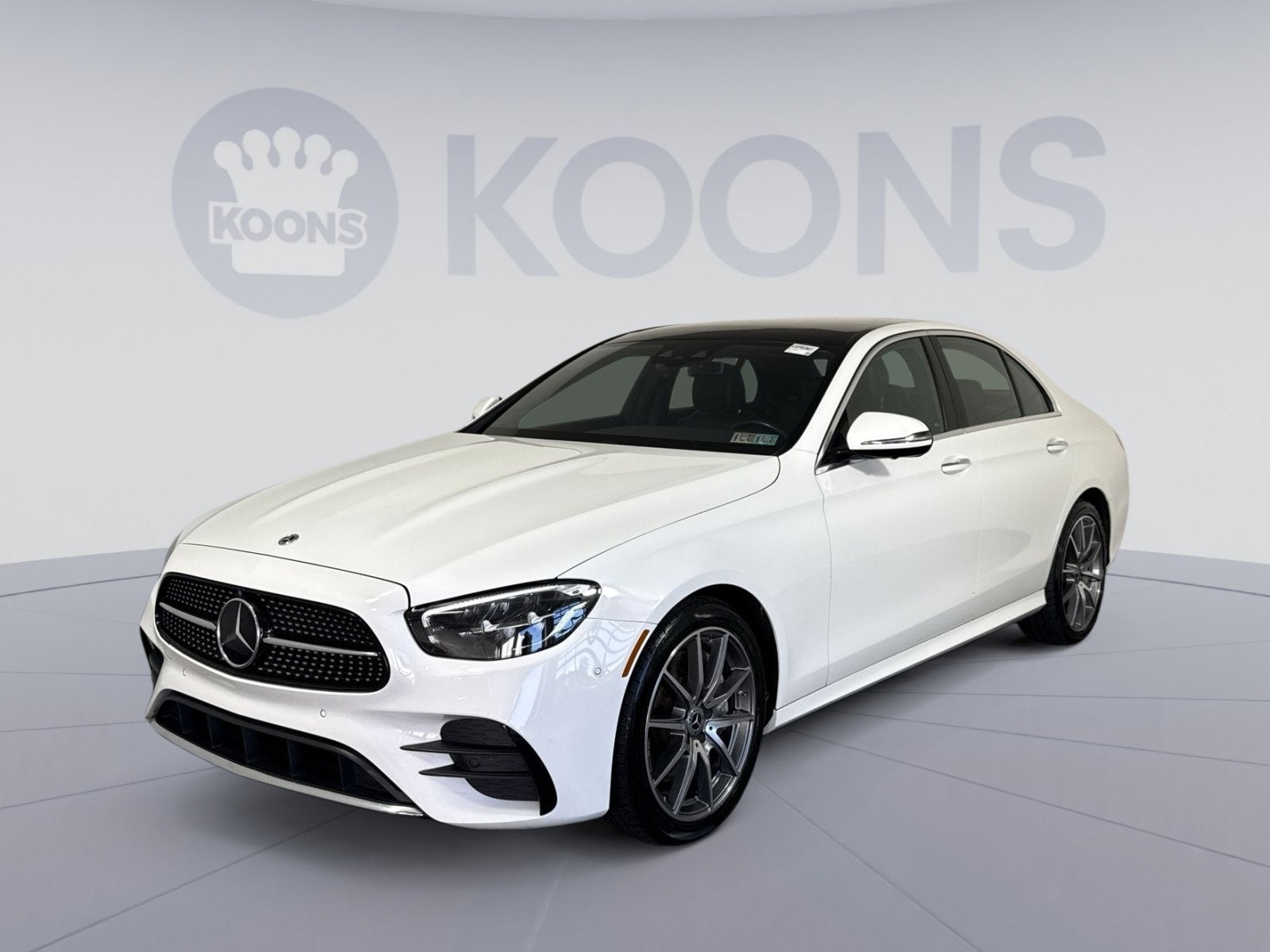 2023 Mercedes-Benz E-Class E 350 in White — front three-quarter view